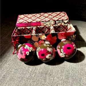 Vera Bradley Ornaments - Set of 3